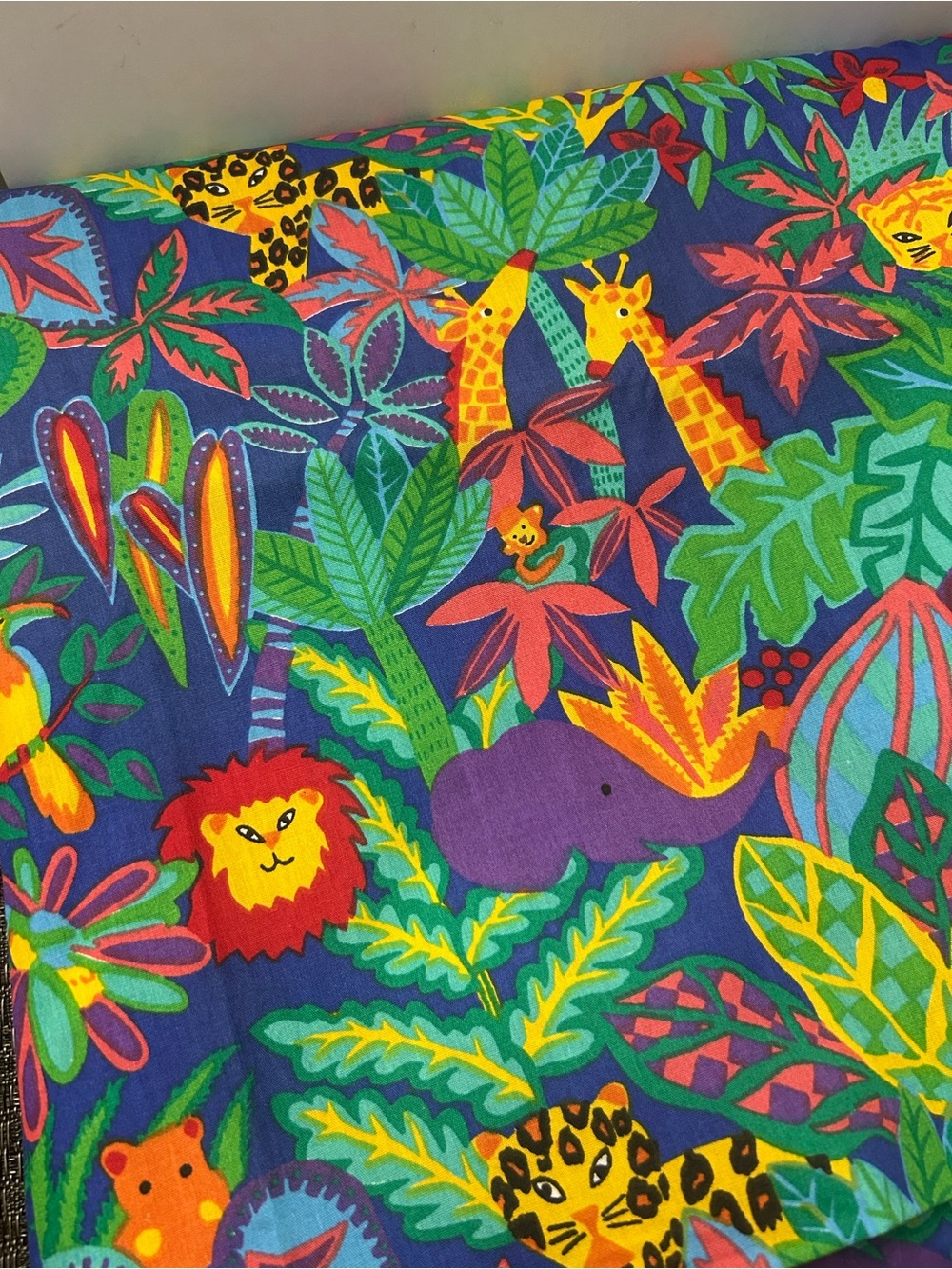 Vintage Hoffman Fabric Fun Zone Jungle Print 3 Yards 1993